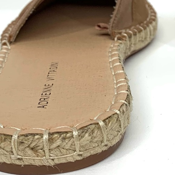 Adrienne Vittadini Arnie Tan Espadrille Flat Mule Sandal Faux Leather Size 9 - Picture 11 of 15